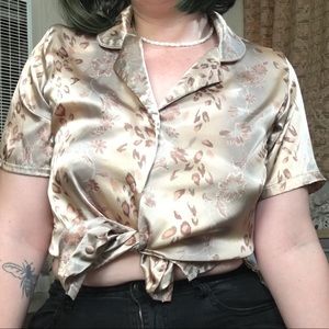 Silky Mixed patterned collared blouse